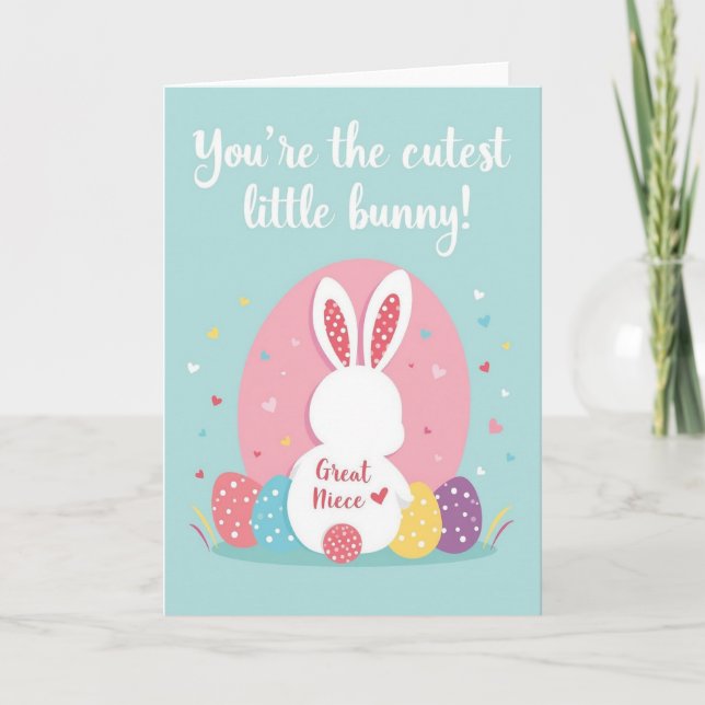 Polka Dot Rabbit Oval Art Card (Front)