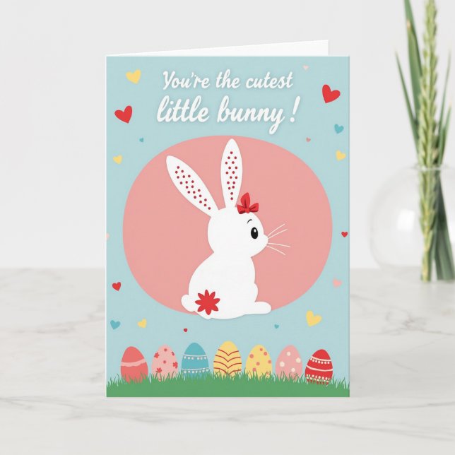 Polka Dot Rabbit Pattern Card (Front)