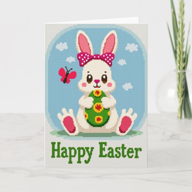 Polka Dot Rabbit Season Card (Front)