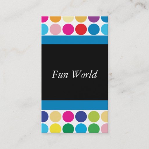 Customizable Polka Dot Rainbow Fun Business Card