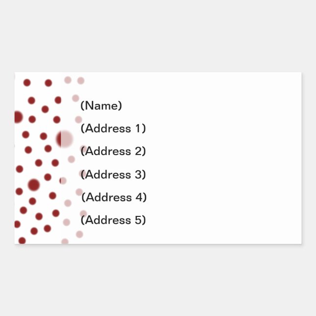Polka Dot Red Address Label (Front)