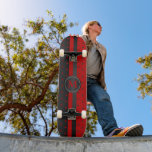 Polka Dot Red and Black - Monogram Skateboard Deck<br><div class="desc">Skateboard. Polka Dot red and black with Monogram ready for you to personalize. ✔NOTE: ONLY CHANGE THE TEMPLATE AREAS NEEDED! 😀 If needed, you can remove the text and start fresh adding whatever text and font you like. 📌If you need further customization, please click the "Click to Customize further" or...</div>