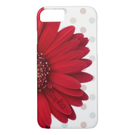 Polka Dot Red Daisy Custom Name Iphone 8/7 Case