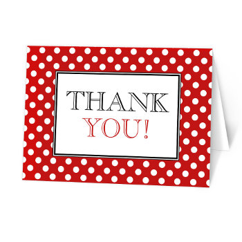 Polka Dot Red Thank You Cards by starzraven at Zazzle