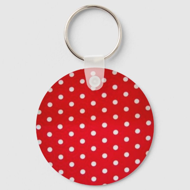 polka-dot-red-white keychain (Front)