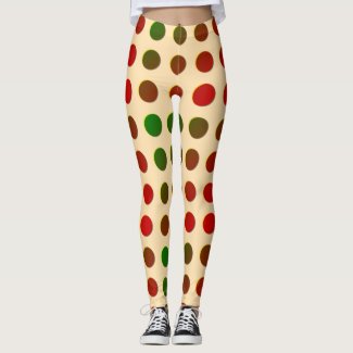 Polka dot regular pattern, 3 color circles dots leggings