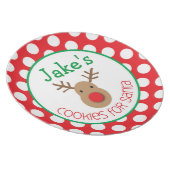 Polka Dot Reindeer - Cookies for Santa Plate (Right Side)