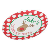 Polka Dot Reindeer - Cookies for Santa Plate (Left Side)