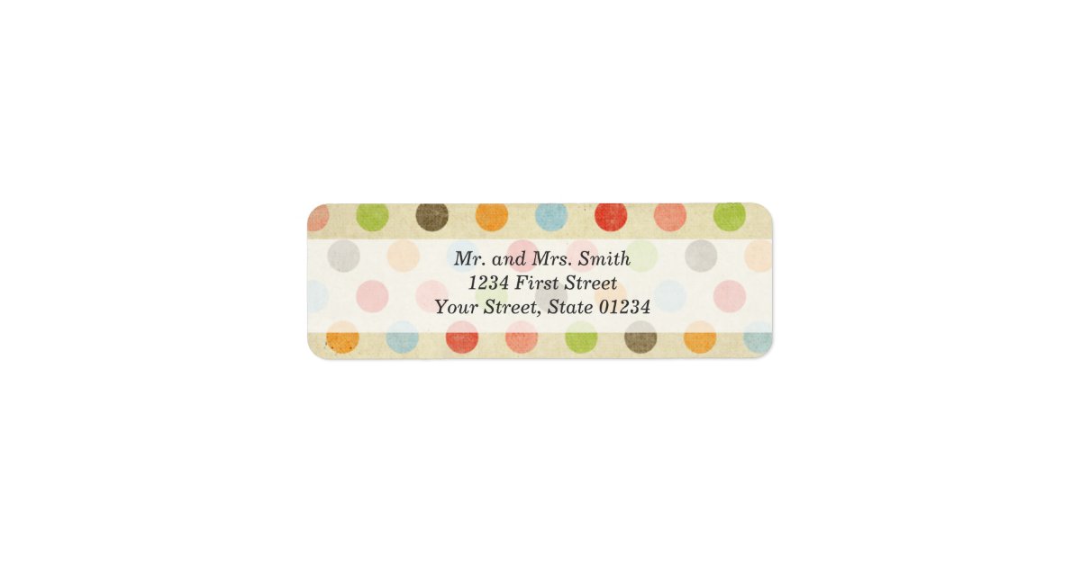 This is a picture of Bright Polka Dot Mailing Labels It is an image of Bright Polka Dot Mailing Labels