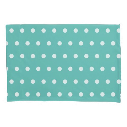 Polka Dot Reversible Pillowcase Aqua  White