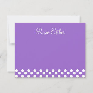 Polka Dot Ribbon Bat Mitzvah Thank You Note Card