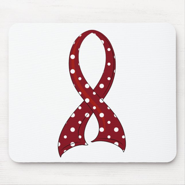 Polka Dot Ribbon Head and Neck Cancer Mouse Pad (Front)