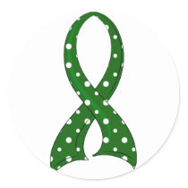 Polka Dot Ribbon Liver Disease Classic Round Sticker