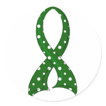 Polka Dot Ribbon Liver Disease Classic Round Sticker