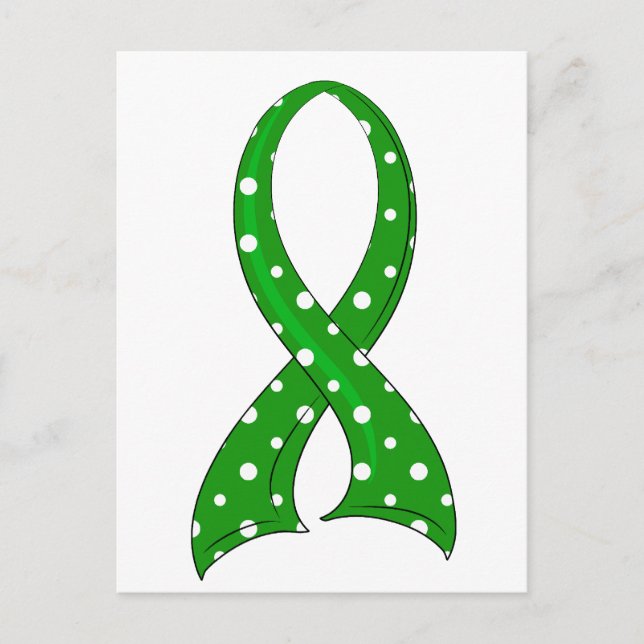 Polka Dot Ribbon Traumatic Brain Injury TBI Postcard (Front)