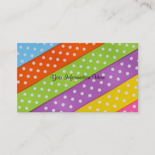 Customizable Polka Dot Ribbons Business Cards