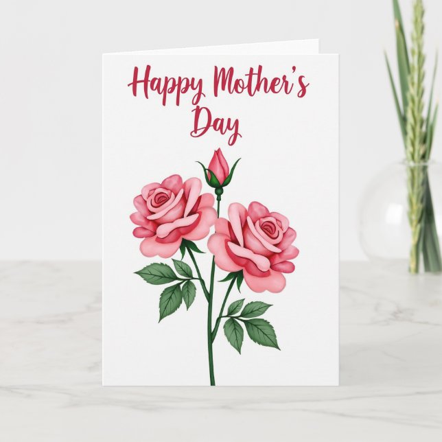 Polka Dot Rose Blooms Card (Front)