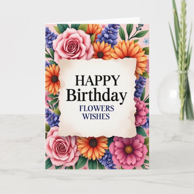 Polka Dot Rose Blossom Card (Front)