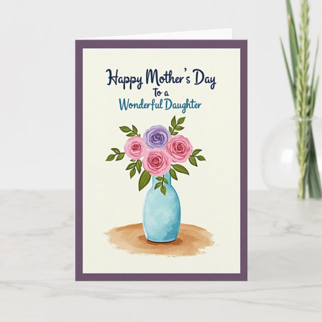 Polka Dot Rose Congratulations Card (Front)