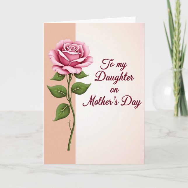 Polka Dot Rose Daughters Day Card (Front)
