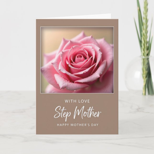 Polka Dot Rose Elegant Card (Front)