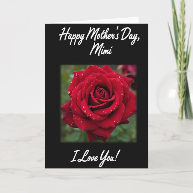 Polka Dot Rose Happy Day Card (Front)