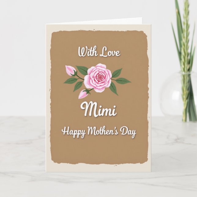 Polka Dot Rosebuds Greeting Card (Front)