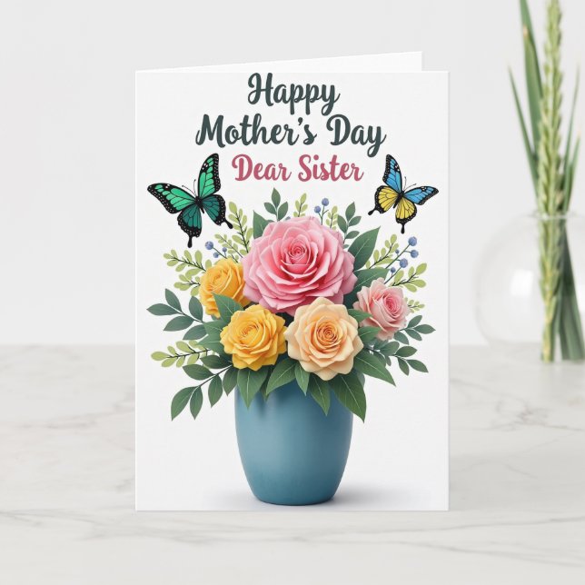 Polka Dot Roses Bouquet Card (Front)