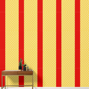 Polka Dot Scarlet Bell Peel and Stick Wallpaper Wallpaper
