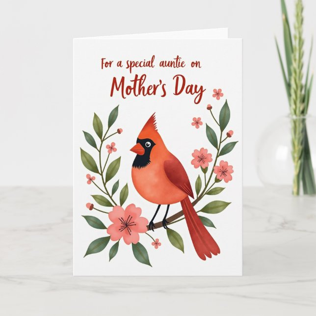 Polka Dot Scarlet Bird Script Card (Front)