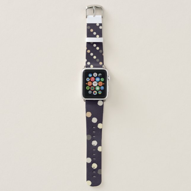 Polka dot seamless pattern. Scribble texture. Text Apple Watch Band (Front)