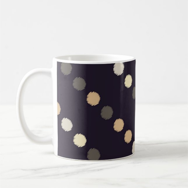 Polka dot seamless pattern. Scribble texture. Text Coffee Mug (Left)