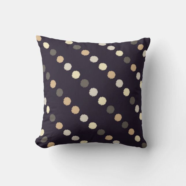 Polka dot seamless pattern. Scribble texture. Text Throw Pillow (Front)