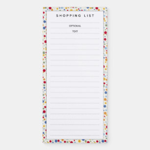 Polka Dot Shopping List Magnetic Notepad