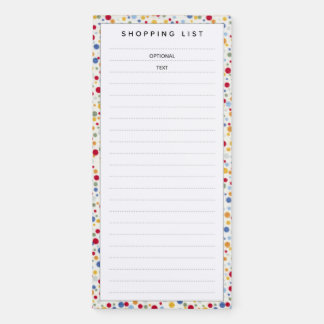 Polka Dot Shopping List Magnetic Notepad
