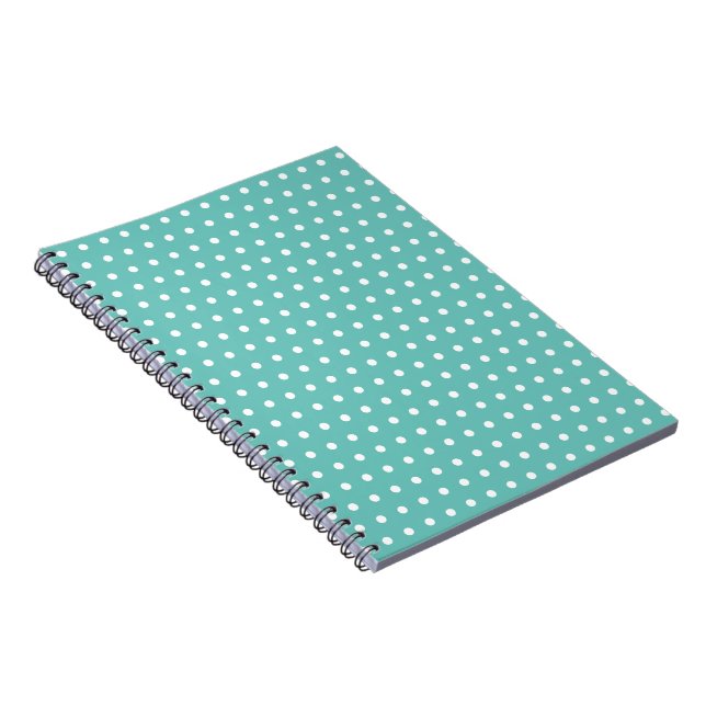Polka Dot Spiral Notebook (Aqua & White) (Right Side)