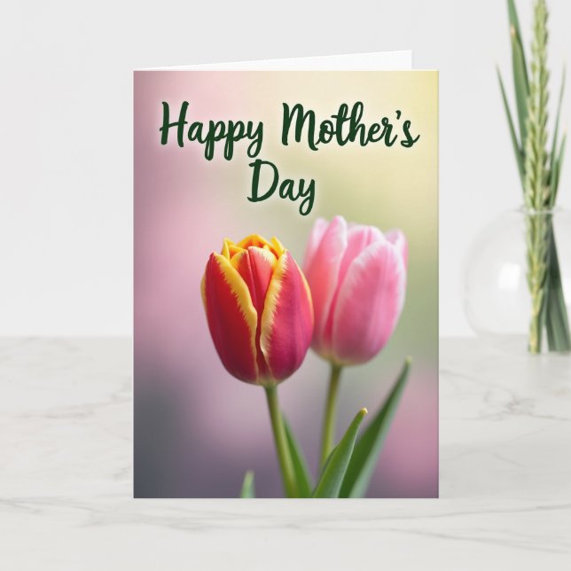 Polka Dot Spring Flower Card (Front)