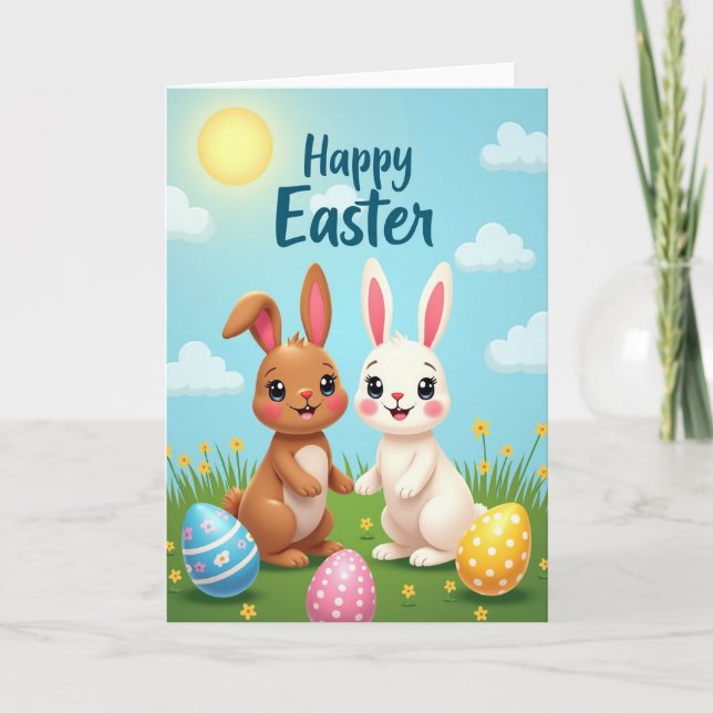 Polka Dot Springtime Egg Card (Front)