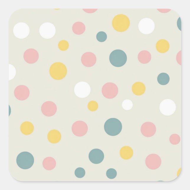 polka dot square sticker (Front)