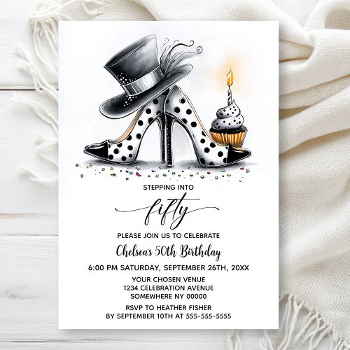 Polka Dot Stiletto Shoes 50th Birthday