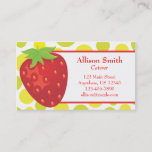 Polka Dot Strawberry Business Card Calling Card at Zazzle