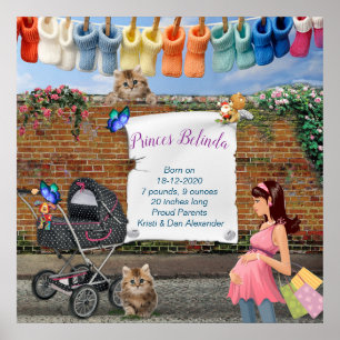 Polka-Dot Street Scene Art Poster