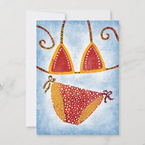 Polka Dot String Bikini Greeting Card