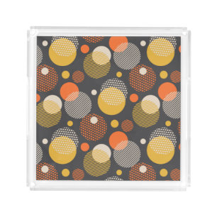 Polka Dot Stripe Pattern Acrylic Tray