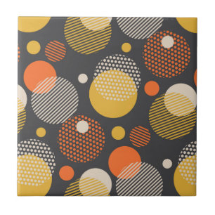 Polka Dot Stripe Pattern Ceramic Tile