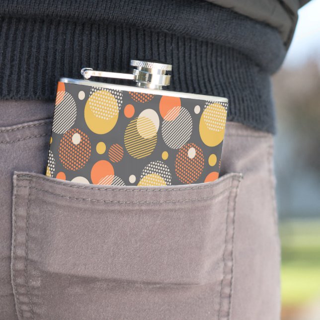 Polka Dot Stripe Pattern Flask (In Situ)