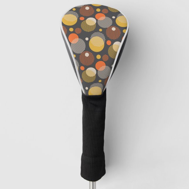 Polka Dot Stripe Pattern Golf Head Cover (Front)