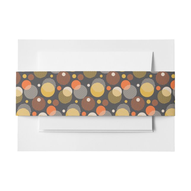 Polka Dot Stripe Pattern Invitation Belly Band (Front Example)