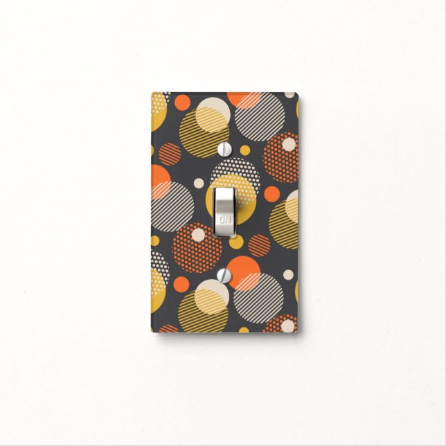 Polka Dot Stripe Pattern Light Switch Cover (In Situ)