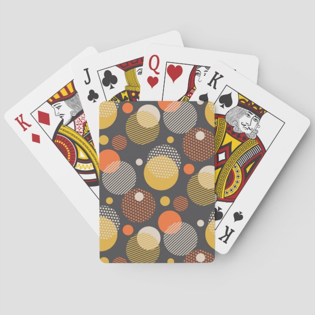 Polka Dot Stripe Pattern Poker Cards (Back)